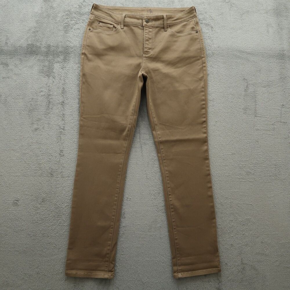 NYDJ Jeans Womens Fits 33x32 (No Size Tag) Brown Mid-Rise Straight Denim Stretch